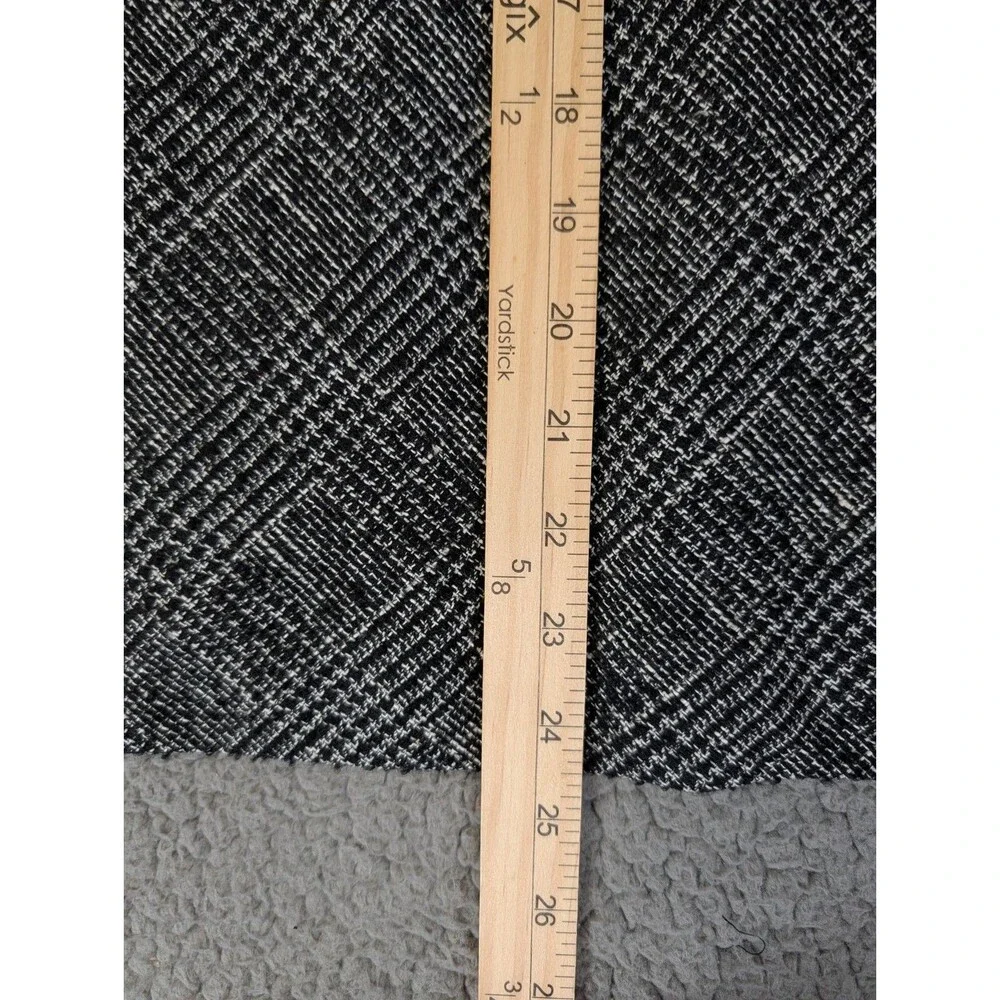 Talbots Tweed Skirt Faux Leather Trim Pockets Lined Black White Sz 16 Academia